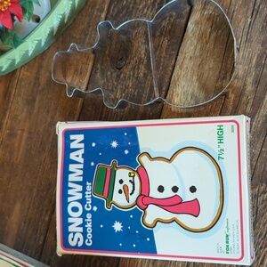 Vintage 1984 Large Snowman Metal Cookie Cutter